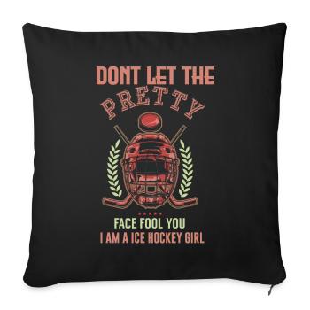 Hockey sur glace - Housse de coussin décorative 45 x 45 cm - noir - Devant