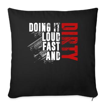 Dirt Track Racing, Motocross bikers, Motocross - Sofa pillowcase 17,3'' x 17,3'' (45 x 45 cm) - black - Front