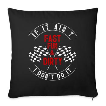 Dirt Track Racing, Motocross bikers, Motocross - Sofa pillowcase 17,3'' x 17,3'' (45 x 45 cm) - black - Front