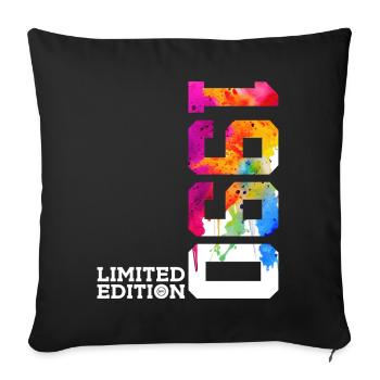 36TH BIRTHDAY LIMITED EDITION 1990 - Sofa pillowcase 17,3'' x 17,3'' (45 x 45 cm) - black - Front