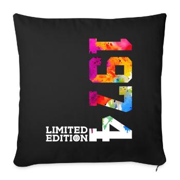 52ND BIRTHDAY LIMITED EDITION 1974 - Sofa pillowcase 17,3'' x 17,3'' (45 x 45 cm) - black - Front