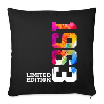 63RD BIRTHDAY LIMITED EDITION 1963 - Sofa pillowcase 17,3'' x 17,3'' (45 x 45 cm) - black - Front