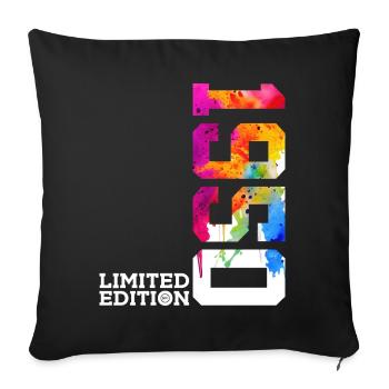 76TH BIRTHDAY LIMITED EDITION 1950 - Sofa pillowcase 17,3'' x 17,3'' (45 x 45 cm) - black - Front