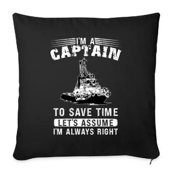 Schlepper Schleppboot Tug Life - Sofa pillowcase 17,3'' x 17,3'' (45 x 45 cm) - black - Front