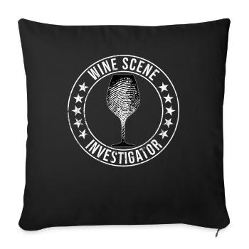 Wine Scene Investigator True Crime Weintrinker - Sofakissenbezug 45 x 45 cm - Schwarz - Vorne