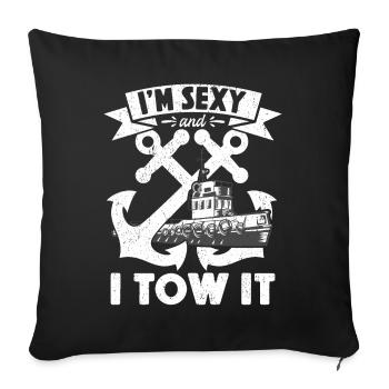 Schlepper Schleppboot Tug Life - Sofa pillowcase 17,3'' x 17,3'' (45 x 45 cm) - black - Front