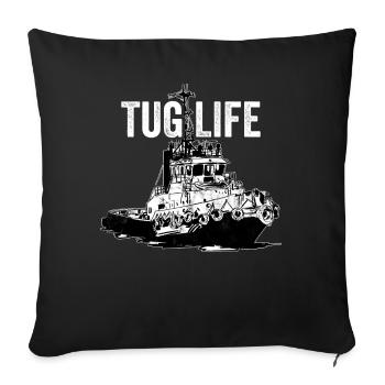 Schlepper Schleppboot Tug Life - Housse de coussin décorative 45 x 45 cm - noir - Devant