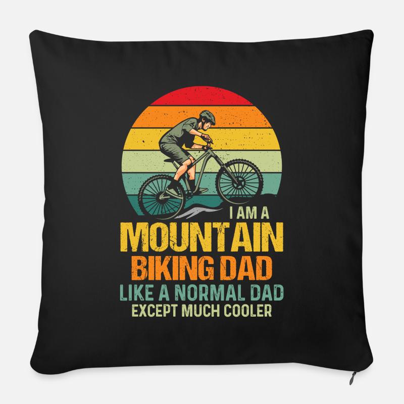 Mountainbiker, Mountainbike - Sofakissenbezug 45 x 45 cm - Schwarz