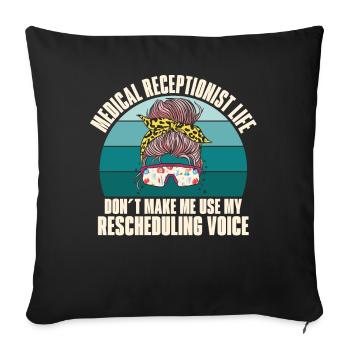 Medical receptionist - Sofa pillowcase 17,3'' x 17,3'' (45 x 45 cm) - black - Front
