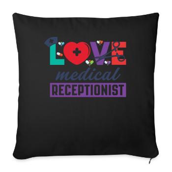 Medical receptionist - Sofa pillowcase 17,3'' x 17,3'' (45 x 45 cm) - black - Front