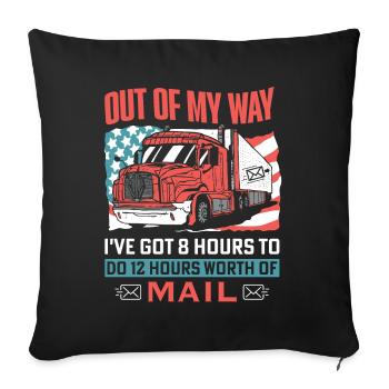 Postal delivery, postal workers - Sofa pillowcase 17,3'' x 17,3'' (45 x 45 cm) - black - Front