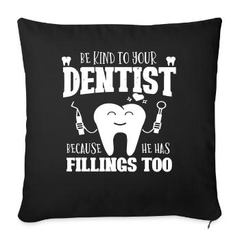 dentiste, dentiste, médecin, dentiste, dentiste - Housse de coussin décorative 45 x 45 cm - noir - Devant