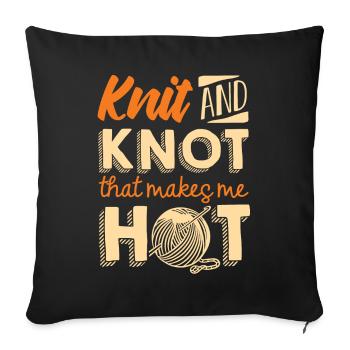 Knitting, crocheting, sewing, yarn, crochet, knitter - Sofa pillowcase 17,3'' x 17,3'' (45 x 45 cm) - black - Front