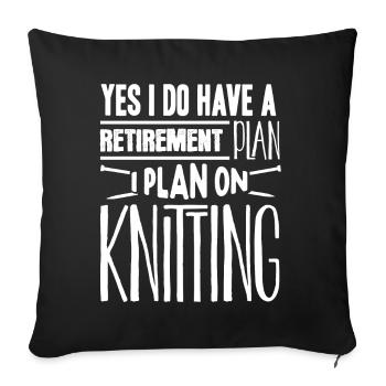 Knitting, crocheting, sewing, yarn, crochet, knitter - Sofa pillowcase 17,3'' x 17,3'' (45 x 45 cm) - black - Front