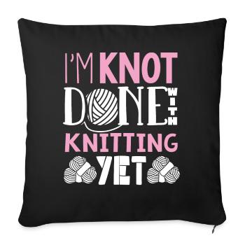 Knitting, Crochet, Sewing, Yarn, Crochet, Knitter - Sofa pillowcase 17,3'' x 17,3'' (45 x 45 cm) - black - Front