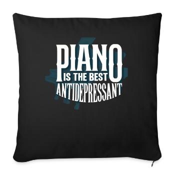 Piano player, piano teacher, pianist, - Sofa pillowcase 17,3'' x 17,3'' (45 x 45 cm) - black - Front