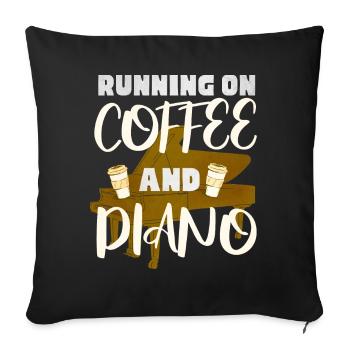 Piano player, piano teacher, pianist, - Sofa pillowcase 17,3'' x 17,3'' (45 x 45 cm) - black - Front