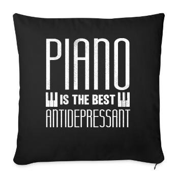 Piano player, piano teacher, pianist, - Sofa pillowcase 17,3'' x 17,3'' (45 x 45 cm) - black - Front