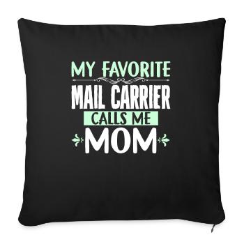 Mother Best Postal Carrier Son - Sofa pillowcase 17,3'' x 17,3'' (45 x 45 cm) - black - Front