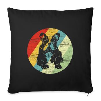 Bulldog Retro Dog Breed Gift - Sofa pillowcase 17,3'' x 17,3'' (45 x 45 cm) - black - Front