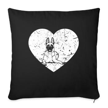 Belgian Shepherd - Sofa pillowcase 17,3'' x 17,3'' (45 x 45 cm) - black - Front