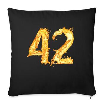 42 Geburtstag "yellow water splash" - Sofakissenbezug 45 x 45 cm - Schwarz - Vorne