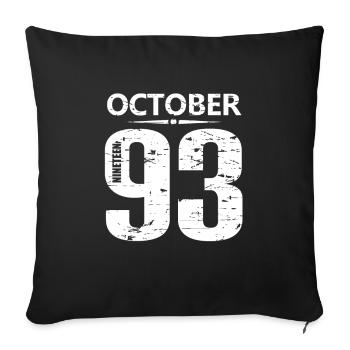 October 1993 Jersey number - Sofa pillowcase 17,3'' x 17,3'' (45 x 45 cm) - black - Front