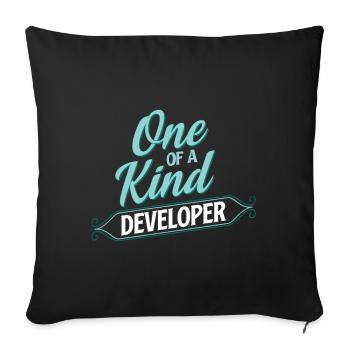 Developer of unique development - Sofa pillowcase 17,3'' x 17,3'' (45 x 45 cm) - black - Front