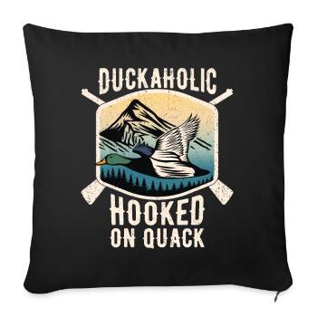 Duckaholic Entenjagd - Sofakissenbezug 45 x 45 cm - Schwarz - Vorne