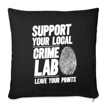 Forensic Technician Crime Scene Investigator Forensic Sentence - Sofa pillowcase 17,3'' x 17,3'' (45 x 45 cm) - black - Front
