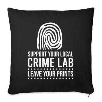 Forensic Technician Crime Scene Investigator Forensic Sentence - Sofa pillowcase 17,3'' x 17,3'' (45 x 45 cm) - black - Front