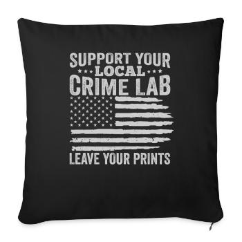 Forensic Technician Crime Scene Investigator Forensic Sentence - Sofa pillowcase 17,3'' x 17,3'' (45 x 45 cm) - black - Front