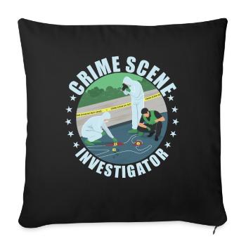 Forensic technician crime scene investigator forensic saying - Sofa pillowcase 17,3'' x 17,3'' (45 x 45 cm) - black - Front