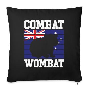 Wombat australien drôle disant - Housse de coussin décorative 45 x 45 cm - noir - Devant