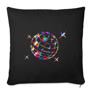 Disco ball mosaic colorful - Sofa pillowcase 17,3'' x 17,3'' (45 x 45 cm) - black - Front
