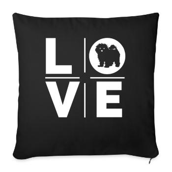 Bichon Frise Liebe - Sofakissenbezug 45 x 45 cm - Schwarz - Vorne
