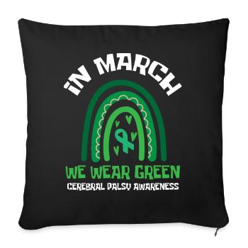 Hebral palsy, cerebral palsy consciousness - Sofa pillowcase 17,3'' x 17,3'' (45 x 45 cm) - black - Front