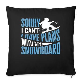 Snowboarders, Snowboard holidays, Snowboard equipment - Sofa pillowcase 17,3'' x 17,3'' (45 x 45 cm) - black - Front