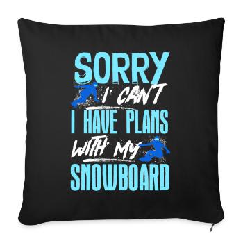 Snowboarders, Snowboard holidays, Snowboard equipment - Sofa pillowcase 17,3'' x 17,3'' (45 x 45 cm) - black - Front