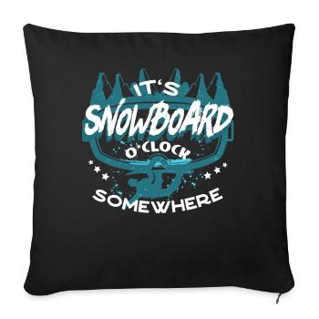 Snowboarders, Snowboard holidays, Snowboard equipment - Sofa pillowcase 17,3'' x 17,3'' (45 x 45 cm) - black - Front