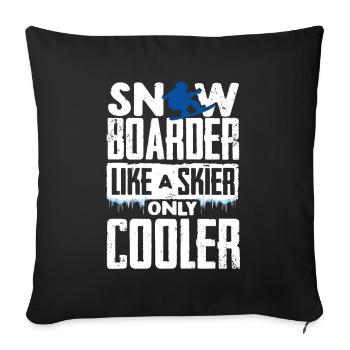 Snowboarders, Snowboard holidays, Snowboard equipment - Sofa pillowcase 17,3'' x 17,3'' (45 x 45 cm) - black - Front