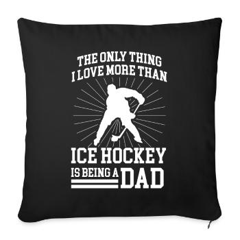 CE hockey player, ice hockey stick, ice hockey - Sofa pillowcase 17,3'' x 17,3'' (45 x 45 cm) - black - Front