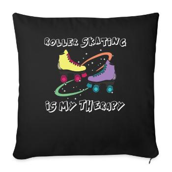 Roller skating - Sofa pillowcase 17,3'' x 17,3'' (45 x 45 cm) - black - Front