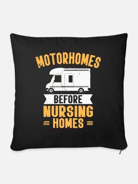 Wohnmobil-Camping - Sofakissenbezug 45 x 45 cm - Schwarz