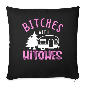 Motorhome Camping - Sofa pillowcase 17,3'' x 17,3'' (45 x 45 cm) - black - Front