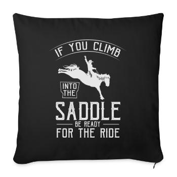 Rodéo, équitation de l’Ouest - Housse de coussin décorative 45 x 45 cm - noir - Devant