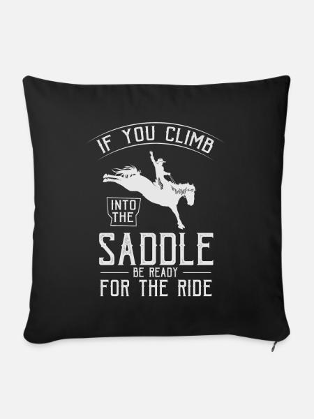 Rodeo, Westliches Reiten - Sofakissenbezug 45 x 45 cm - Schwarz