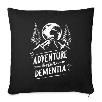 Camping camping-car, VR - Housse de coussin décorative 45 x 45 cm - noir - Devant