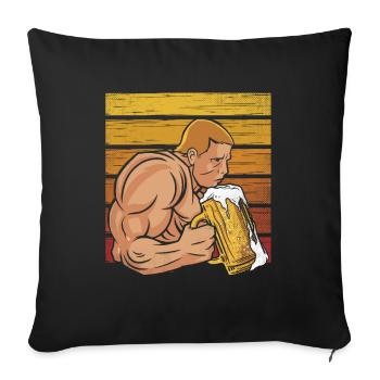 Bodybuilding - Heavy weights and protein shakes - Sofakissenbezug 45 x 45 cm - Schwarz - Vorne