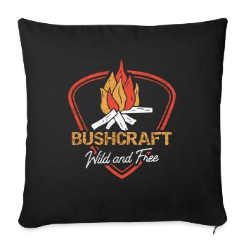 Bushcraft - Bushcraft wild and free - Sofa pillowcase 17,3'' x 17,3'' (45 x 45 cm) - black - Front